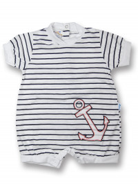 Newborn baby romper and 100% cotton stripes. Colour white, size 3-6 months