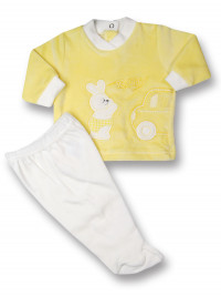 Baby outfit 2 pcs Baby rabbit & car. Colour yellow, size 1-3 months