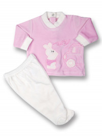 Baby outfit 2 pcs Baby rabbit & car. Colour pink, size 0-1 month