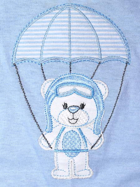 Romper Baby bear with cotton parachute. Colour light blue, size 0-1 month 2