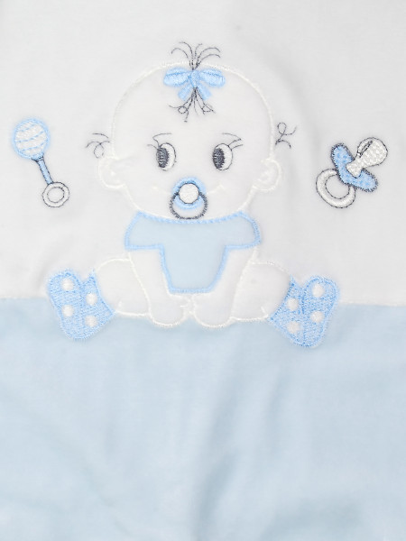 baby footie dummy and chenille rattle. Colour light blue, size 3-6 months 2