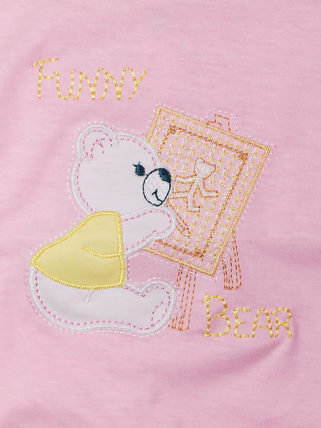 romper baby bear cotton painter. Colour pink, size 0-1 month 2
