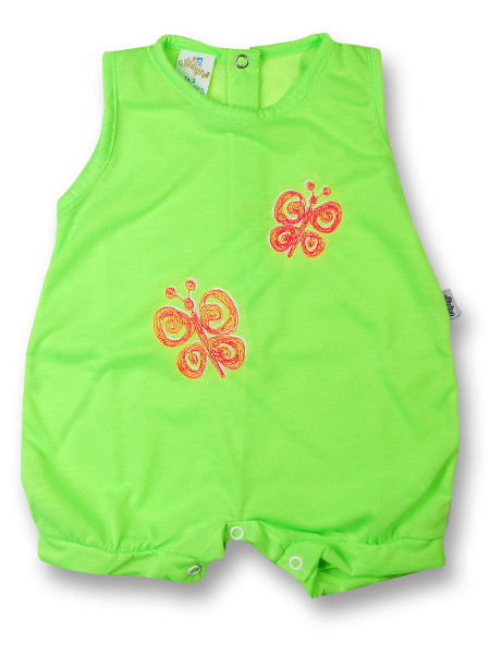 Romper newborn baby sleeveless butterflies, in cotton. Colour pistacchio green, size 1-3 months Pistacchio green Size 1-3 months