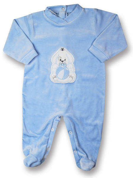 Baby footie doggie with ball. Colour light blue, size 1-3 months Light blue Size 1-3 months