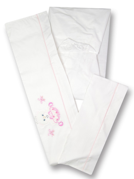 Newborn baby cot 3pcs sheets with baby princess pillowcase. Colour pink, one size Pink One size