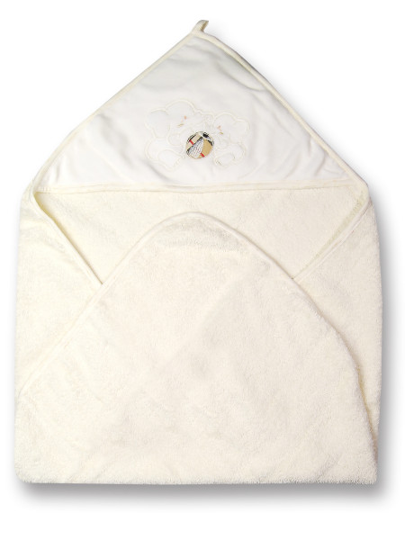 Newborn baby triangle bathrobe Elefantini in cotton. Colour creamy white, one size Creamy white One size