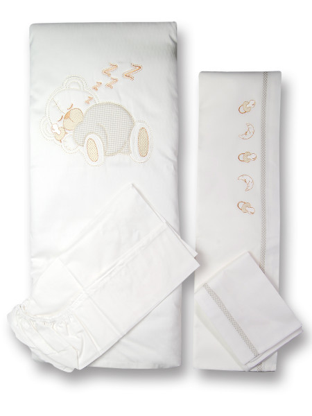 Coordinated cradle cover and cotton sleeper bed sheet. Colour creamy white, one size Creamy white One size