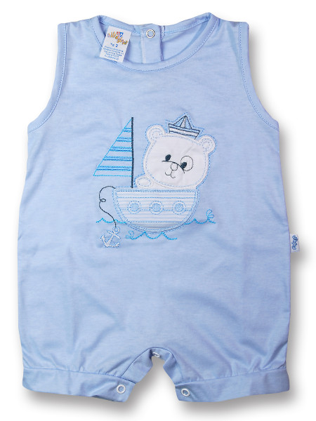 Sailor sleeveless cotton romper. Colour light blue, size 0-1 month Light blue Size 0-1 month