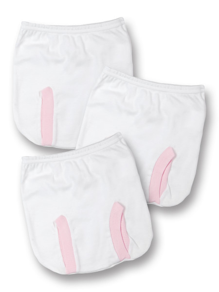 3 pcs set anatomical newborn baby cotton panties. Colour pink, size 6-9 months Pink Size 6-9 months