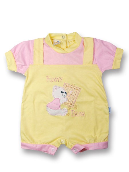 romper baby bear cotton painter. Colour pink, size 1-3 months Pink Size 1-3 months