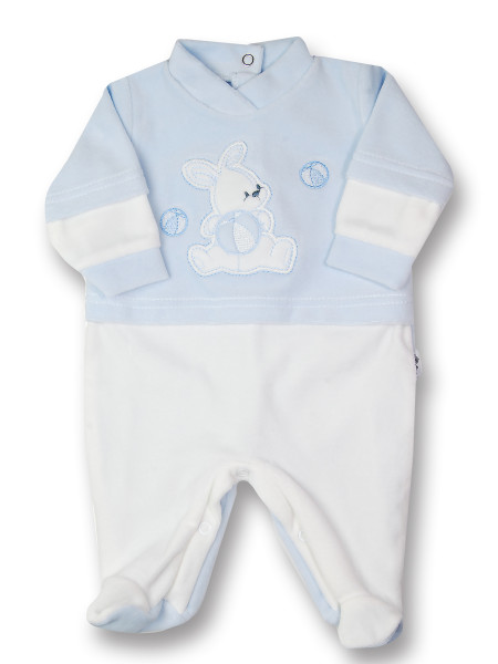 baby footie chenille balloon bunny rabbit. Colour light blue, size 0-1 month Light blue Size 0-1 month