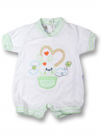 Baby Bunny Romper. Colour pistacchio green, size 3-6 months