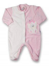 Baby footie chenille heart balloon. Colour pink, size 3-6 months