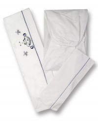 Newborn baby cot 3pcs sheets with baby princess pillowcase. Colour blue, one size