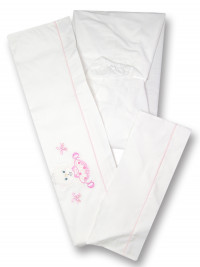 Newborn baby cot 3pcs sheets with baby princess pillowcase. Colour pink, one size