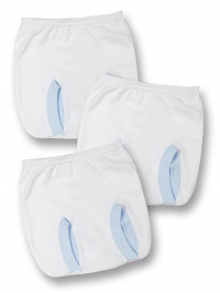 3 pcs set anatomical newborn baby cotton panties. Colour light blue, size 1-3 months