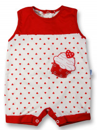 romper cotton ice cream and strawberry. Colour red, size 0-1 month