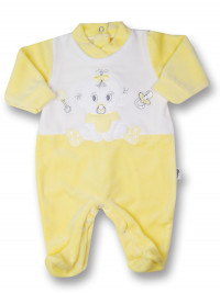 baby footie dummy and chenille rattle. Colour yellow, size first days