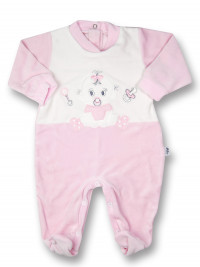baby footie dummy and chenille rattle. Colour pink, size 3-6 months