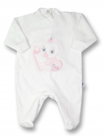 baby footie in baby chenille baby bottle. Colour pink, size 0-1 month