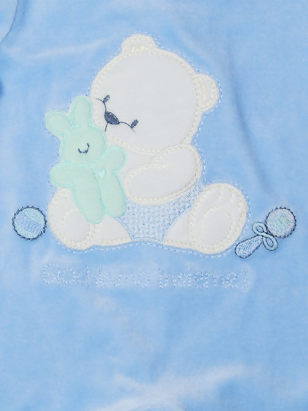 baby footie bear and chenille bunny rabbit. Colour light blue, size 0-3 months 2