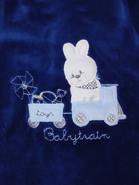baby footie rabbit chenille babytrain rabbit. Colour blue, size 3-6 months 2