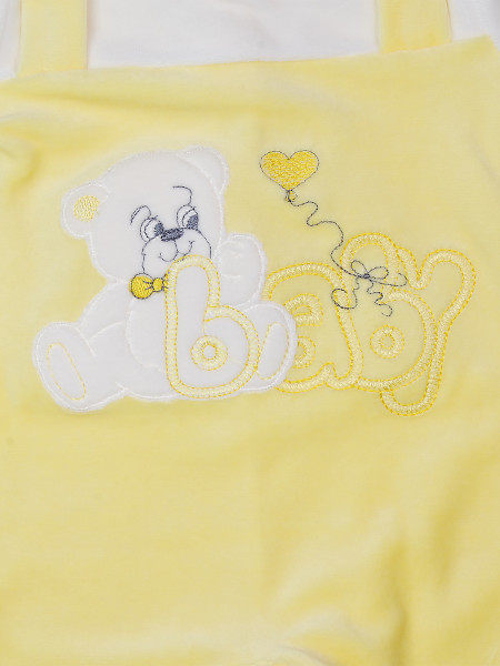 baby footie babies in chenille baby tie. Colour yellow, size 0-1 month 2