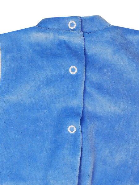 baby footie in chenille rabbit with letter. Colour light blue, size 3-6 months 3