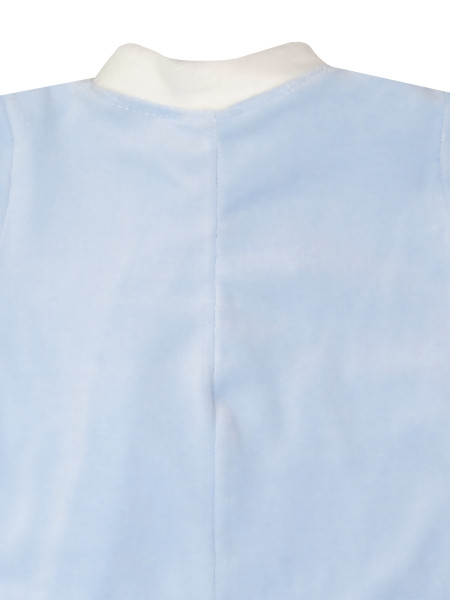 baby footie vertical chenille train. Colour light blue, size 6-9 months 3