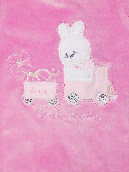 baby footie rabbit chenille babytrain rabbit. Colour fuchsia, size 3-6 months 2