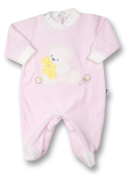 baby footie bear and chenille bunny rabbit. Colour pink, size 00 Pink Size 00