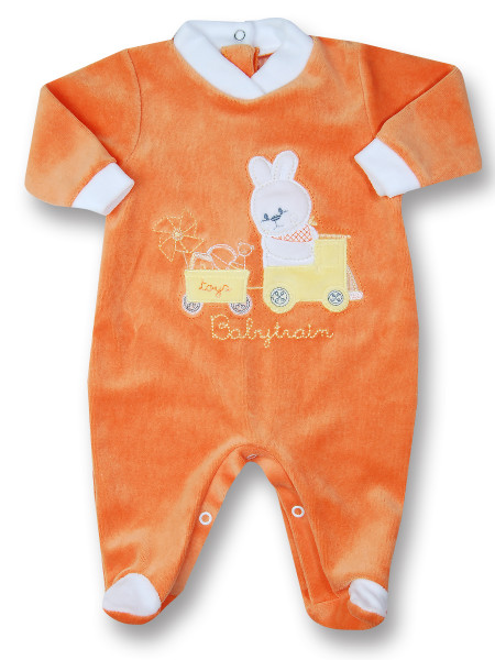 baby footie rabbit chenille babytrain rabbit. Colour orange, size 0-3 months Orange Size 0-3 months