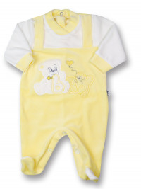 baby footie babies in chenille baby tie. Colour yellow, size 0-3 months