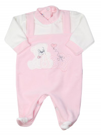 baby footie babies in chenille baby tie. Colour pink, size 0-3 months