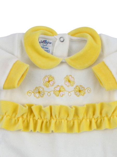 baby footie chenille clovers lucky charms. Colour yellow, size 3-6 months 2