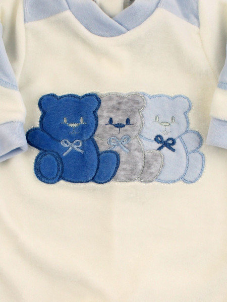 Baby footie Chenille baby Three little bears. Colour light blue, size 3-6 months 2