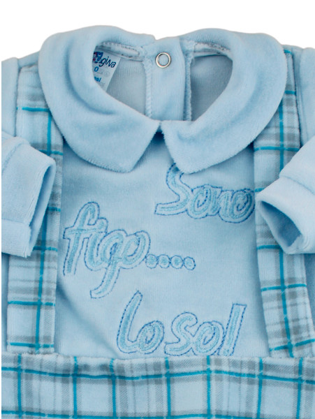 Baby footie baby chenille. Baby footie I'm cool I know. Colour light blue, size 3-6 months 2