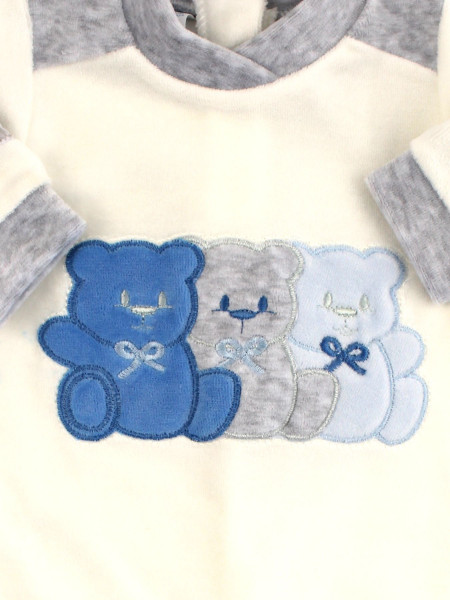 Baby footie Chenille baby Three little bears. Colour grey, size 6-9 months 2