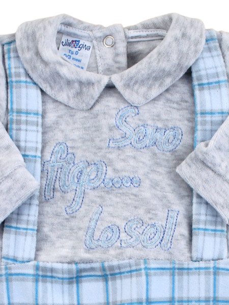 Baby footie baby chenille. Baby footie I'm cool I know. Colour grey, size 0-3 months 2