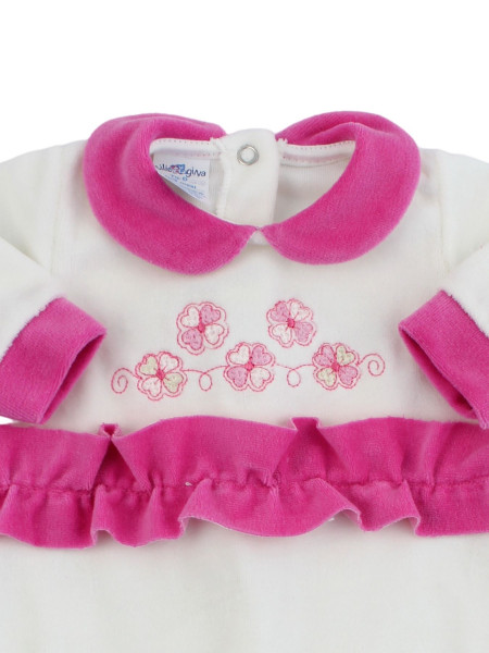 baby footie chenille clovers lucky charms. Colour fuchsia, size 0-3 months 2