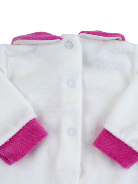 baby footie chenille clovers lucky charms. Colour fuchsia, size 0-3 months 3