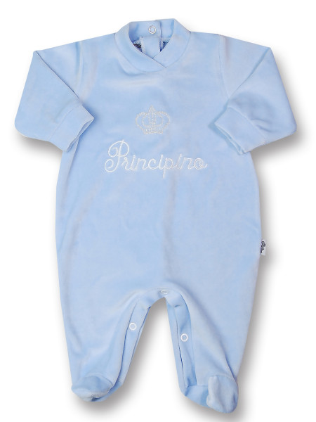 baby footie in chenille. baby footie my prince. Colour light blue, size 3-6 months Light blue Size 3-6 months