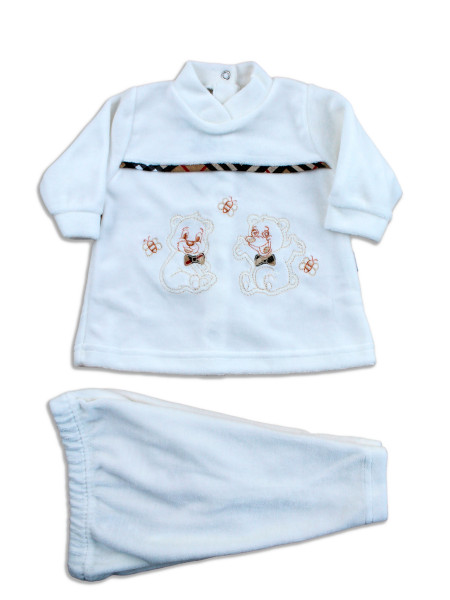 baby outfit chenille teddy bears scottish bees. Colour creamy white, size 6-9 months Creamy white Size 6-9 months