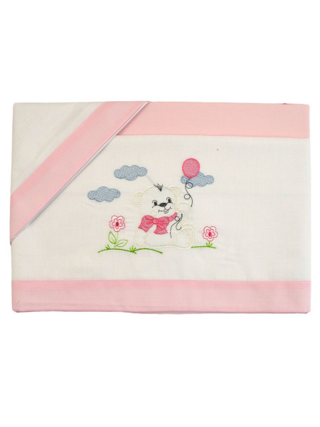 coordinated cradle baby bear on the lawn and balloon. Colour pink, one size Pink One size