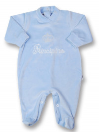 baby footie in chenille. baby footie my prince. Colour light blue, size 3-6 months