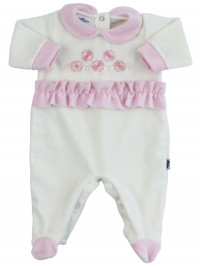 baby footie chenille clovers lucky charms. Colour pink, size 3-6 months