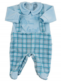 Baby footie baby chenille. Baby footie I'm cool I know. Colour light blue, size 6-9 months