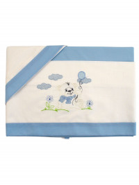coordinated baby bear cradle on the lawn and balloon. Colour light blue, one size