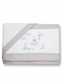 coordinated cradle baby bear on the lawn and balloon. Colour grey, one size