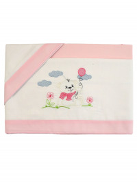 coordinated cradle baby bear on the lawn and balloon. Colour pink, one size